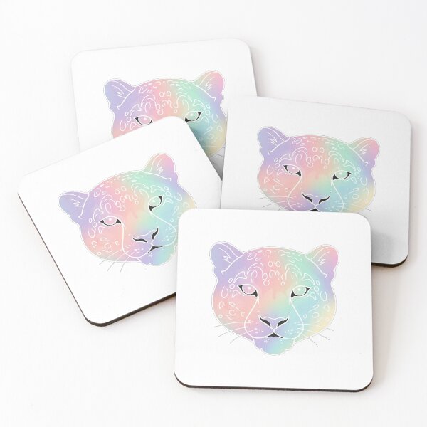 Item preview, Iridescent Rainbow Leopard Face Minimalist Illustration designed and sold by Owcomm.