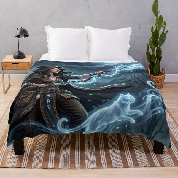 Item preview, Spellcasting Witch Tapestry | Full Moon Ghost Cats | Gift for Wiccans designed and sold by YNAMREG.