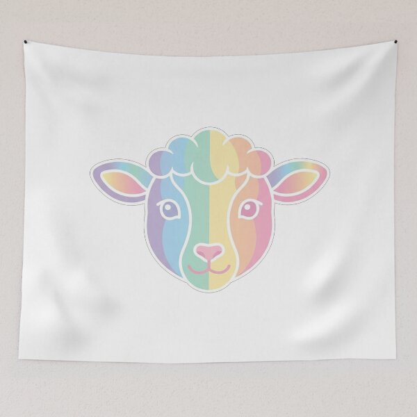 Item preview, Cute Pastel Rainbow Sheep Face Illustration designed and sold by Owcomm.