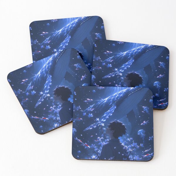 Item preview, Ethereal Ocean Dream: Anime Boy and Glowing Whale  designed and sold by Jaideep Walia.