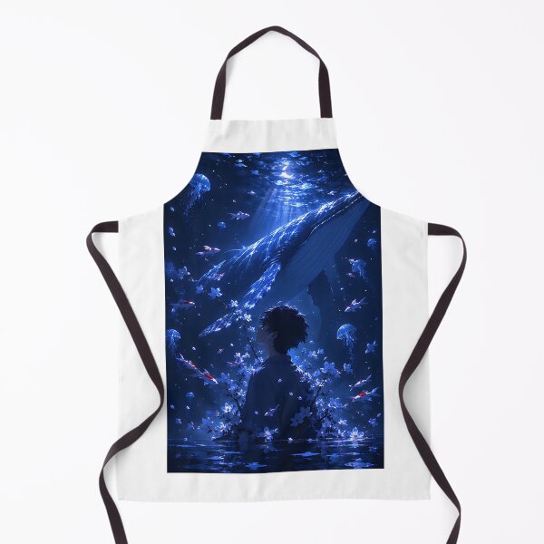 Item preview, Ethereal Ocean Dream: Anime Boy and Glowing Whale designed and sold by Jaideep Walia.