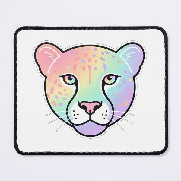 Item preview, Pastel Rainbow Cheetah Face Illustration designed and sold by Owcomm.