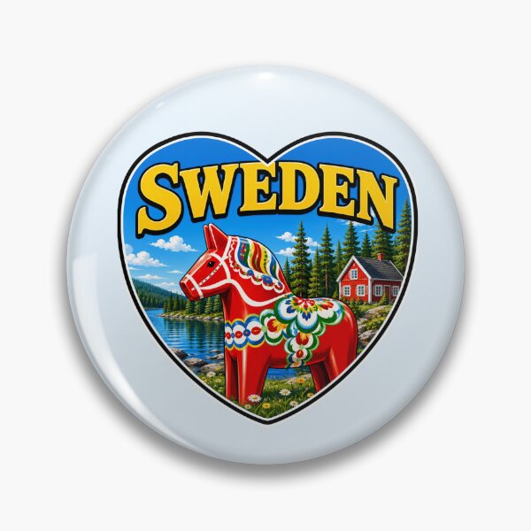 Item preview, Sweden Dala Horse - Heart Shape designed and sold by Myra365Art.