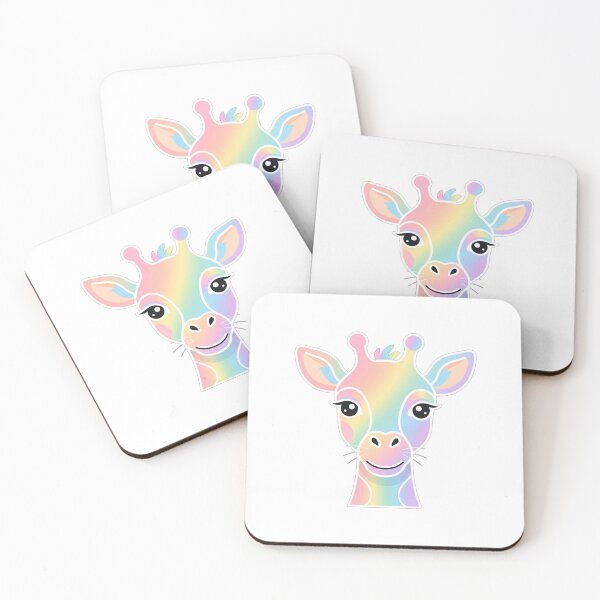 Item preview, Cute Rainbow Pastel Giraffe Portrait Illustration designed and sold by Owcomm.