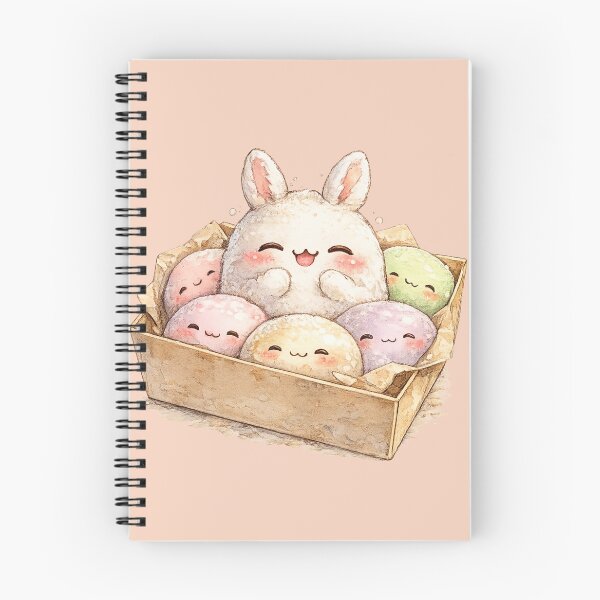 Item preview, Cute Mochi Bunny Watercolor – Kawaii Rabbit Rice Cake Character with Colorful Mochis designed and sold by MagicMakerPh.
