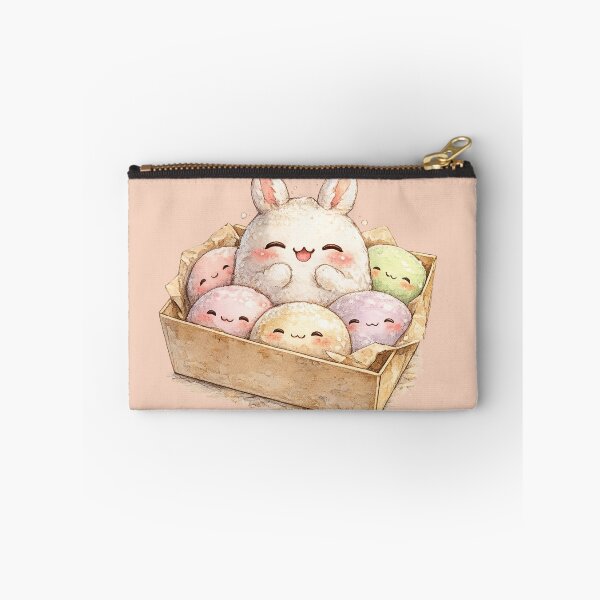Item preview, Cute Mochi Bunny Watercolor – Kawaii Rabbit Rice Cake Character with Colorful Mochis designed and sold by MagicMakerPh.