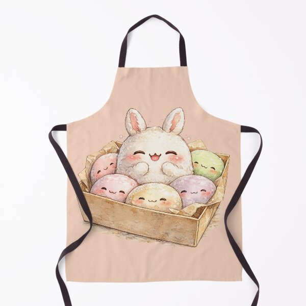 Item preview, Cute Mochi Bunny Watercolor – Kawaii Rabbit Rice Cake Character with Colorful Mochis designed and sold by MagicMakerPh.