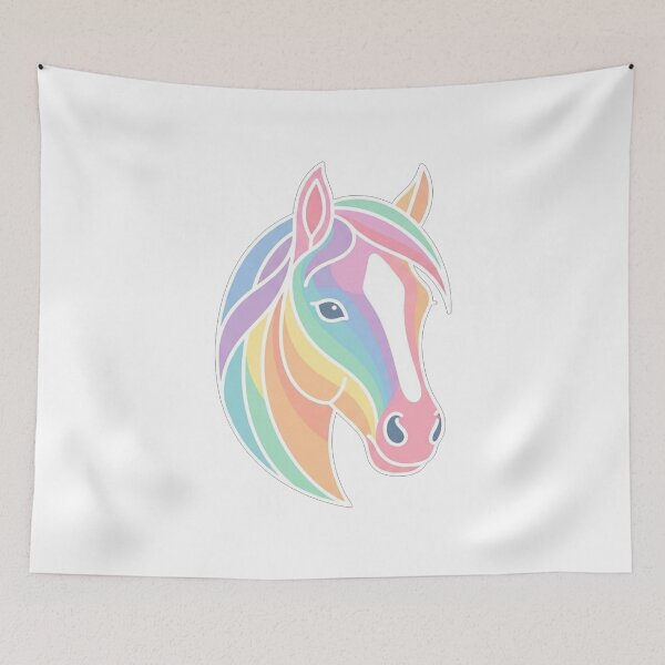 Item preview, Colorful Pastel Rainbow Horse Head Portrait designed and sold by Owcomm.