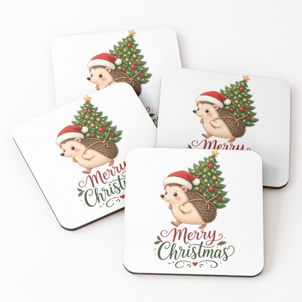 Item preview, Merry Christmas Cute Hedgehog Carrying Xmas Tree designed and sold by DesignsCreative.