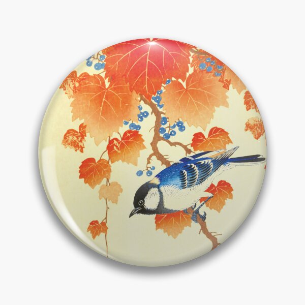 Item preview, Vintage Japanese Bird with Autumn Leaves Nature Illustration designed and sold by RGB-crayon.