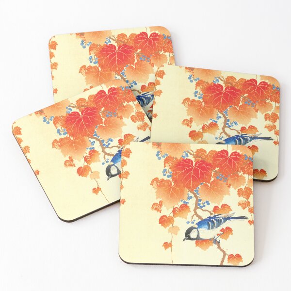 Item preview, Vintage Japanese Bird with Autumn Leaves Nature Illustration designed and sold by RGB-crayon.