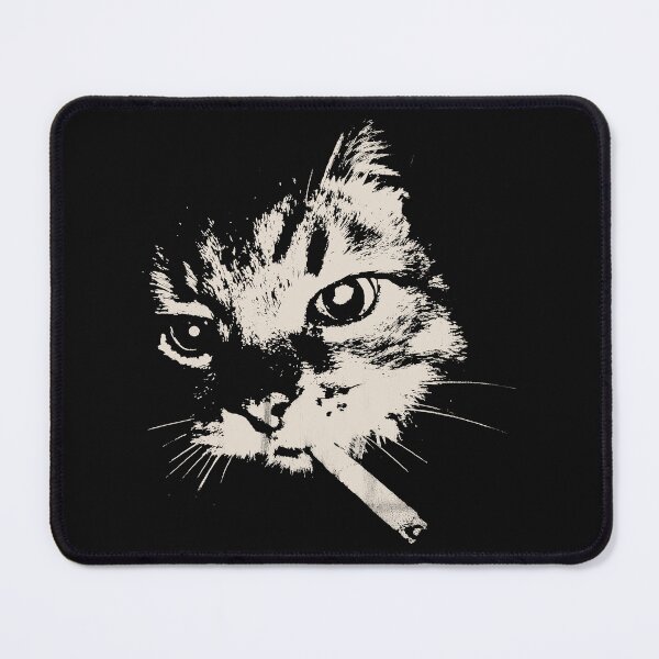 Item preview, Vintage Smoking Cat Face Grunge Black And White Graphic T-Shirt designed and sold by blawdi.