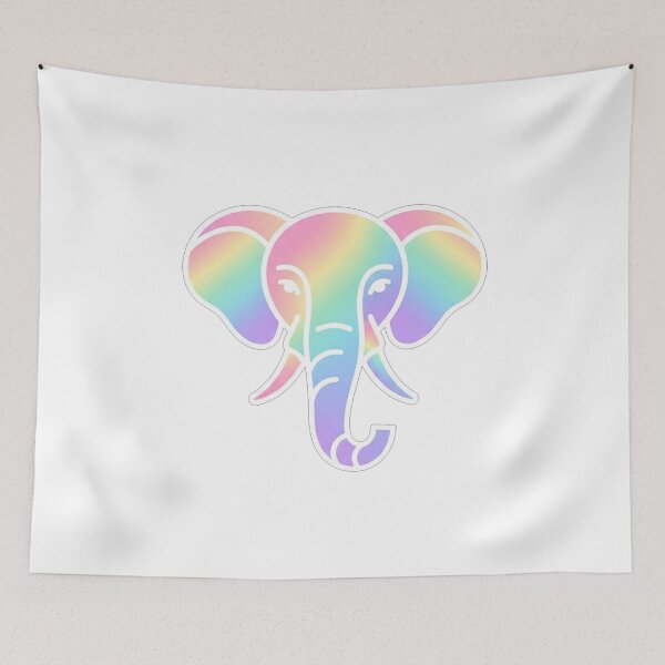 Item preview, Iridescent Pastel Elephant Head Animal Portrait designed and sold by Owcomm.