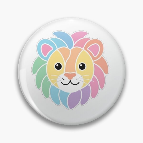 Item preview, Cute Pastel Rainbow Lion Head Illustration designed and sold by Owcomm.