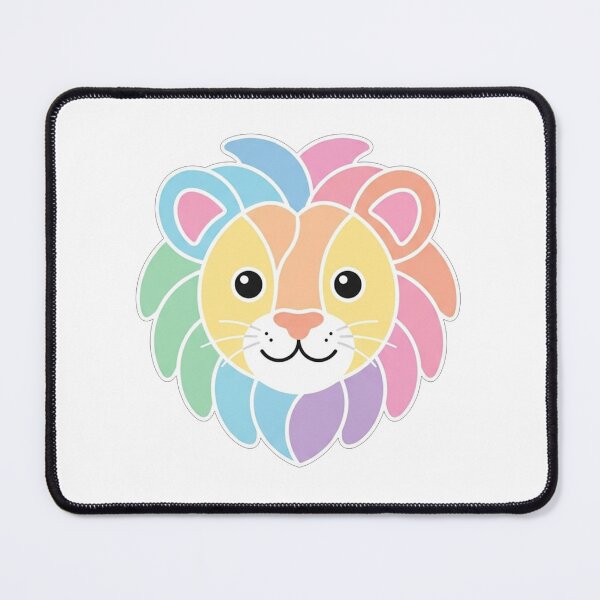 Item preview, Cute Pastel Rainbow Lion Head Illustration designed and sold by Owcomm.
