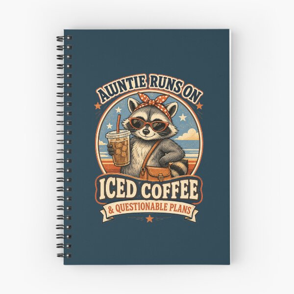 Item preview, Auntie Runs on Iced Coffee Funny Retro Raccoon designed and sold by tegrammer.