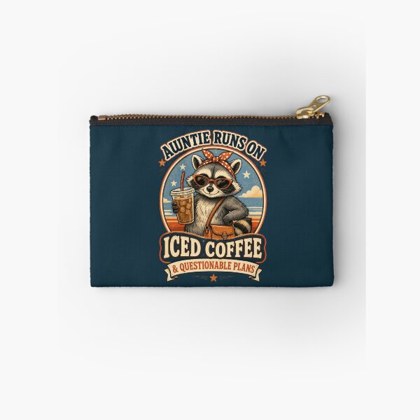 Item preview, Auntie Runs on Iced Coffee Funny Retro Raccoon designed and sold by tegrammer.