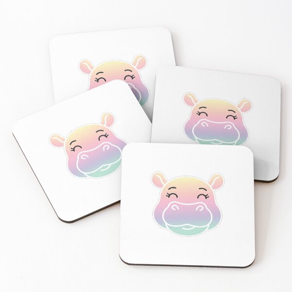Item preview, Cute Pastel Rainbow Hippopotamus Face designed and sold by Owcomm.