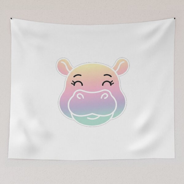Item preview, Cute Pastel Rainbow Hippopotamus Face designed and sold by Owcomm.