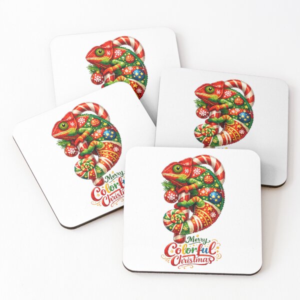Item preview, Merry Colorful Christmas Festive Chameleon designed and sold by DesignsCreative.