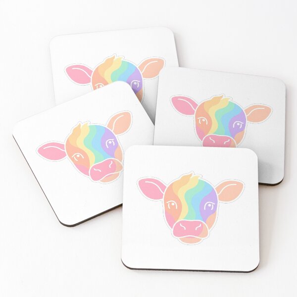 Item preview, Colorful Rainbow Cow Head Illustration designed and sold by Owcomm.