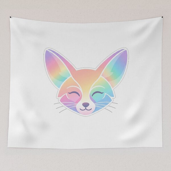 Item preview, Cute Rainbow Fennec Fox Face Portrait designed and sold by Owcomm.