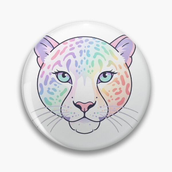 Item preview, Iridescent Pastel Rainbow Leopard Face designed and sold by Owcomm.