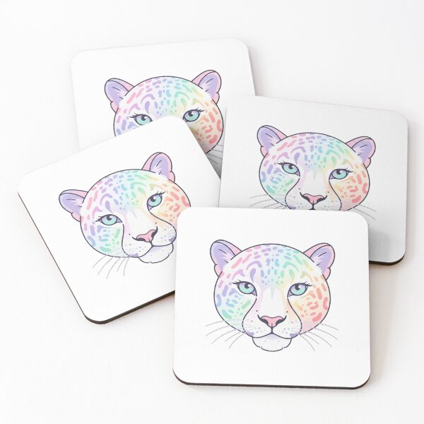 Item preview, Iridescent Pastel Rainbow Leopard Face designed and sold by Owcomm.