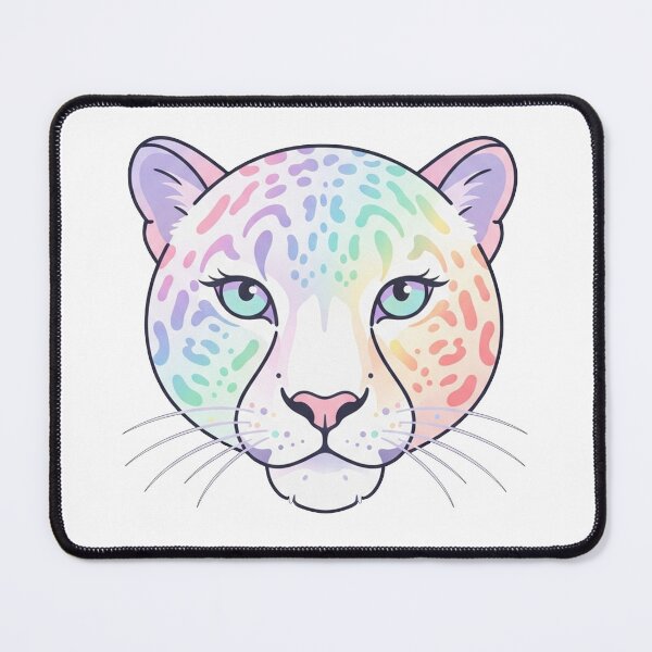 Item preview, Iridescent Pastel Rainbow Leopard Face designed and sold by Owcomm.