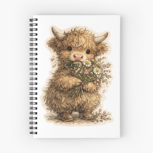 Item preview, Cute Highland Cow Wildflower Bouquet Sticker designed and sold by Alpha-mike13.