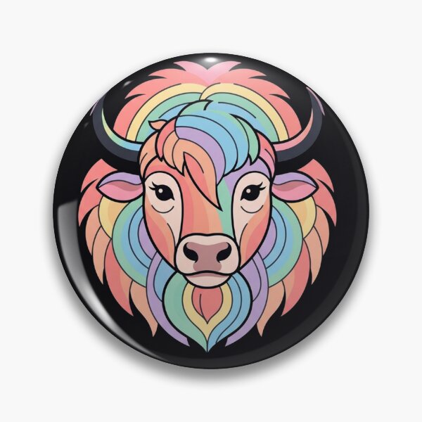 Item preview, Colorful Rainbow Buffalo Portrait Graphic designed and sold by Owcomm.
