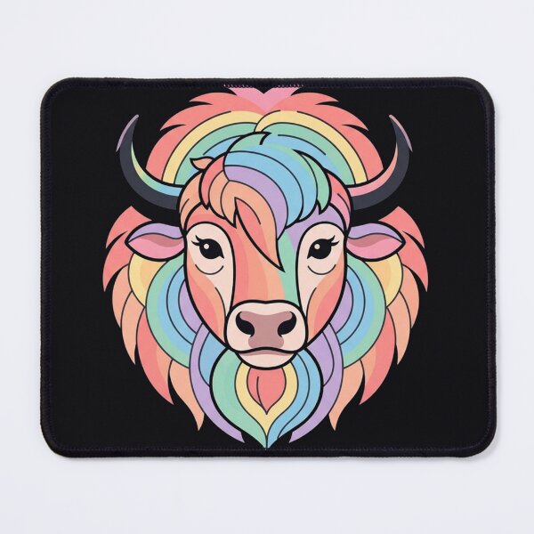 Item preview, Colorful Rainbow Buffalo Portrait Graphic designed and sold by Owcomm.