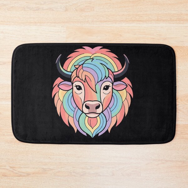 Item preview, Colorful Rainbow Buffalo Portrait Graphic designed and sold by Owcomm.
