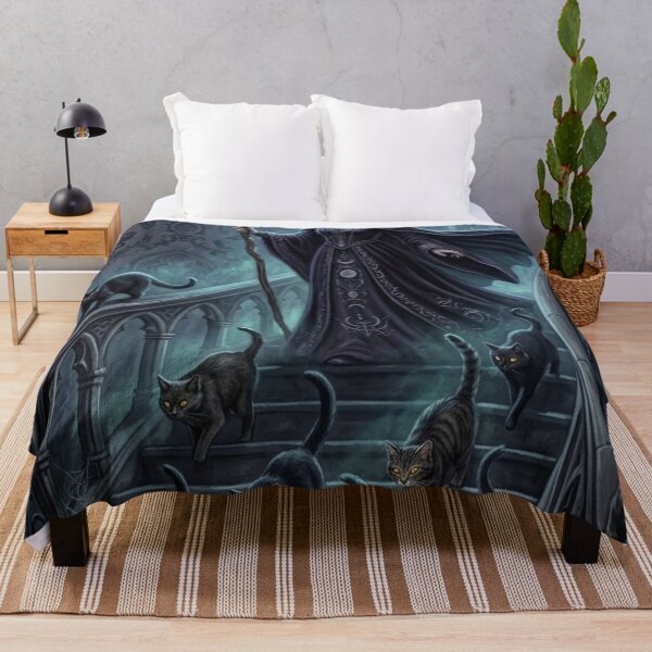 Item preview, Gothic Witch Poster | Creepy Cute Cat Tapestry | Dark Fantasy Wall Art Gift for Goth designed and sold by YNAMREG.