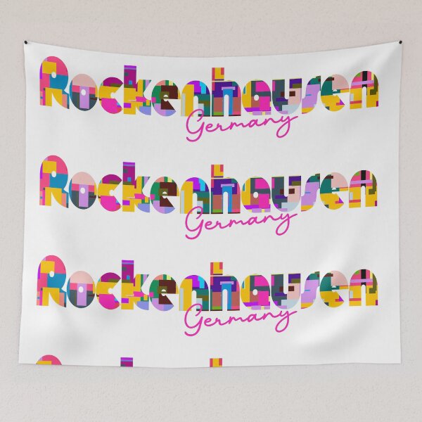 Item preview, Rockenhausen, Germany, Vibrant Abstract City Typography Art designed and sold by Wanderful-roads.