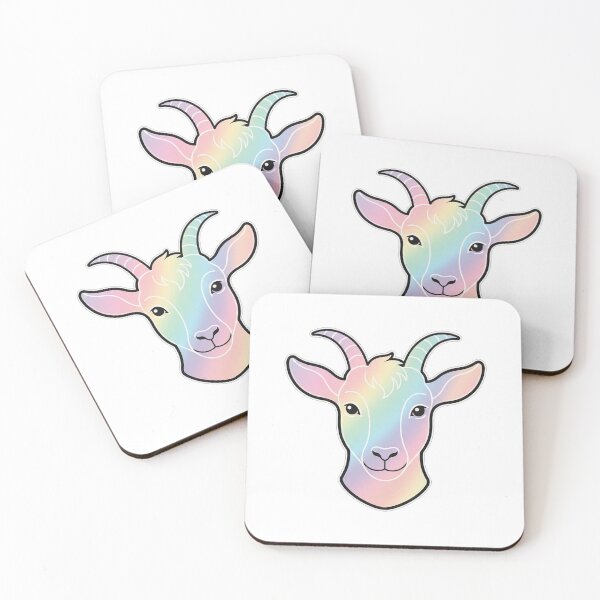 Item preview, Rainbow Goat Head Portrait Minimalist Illustration designed and sold by Owcomm.