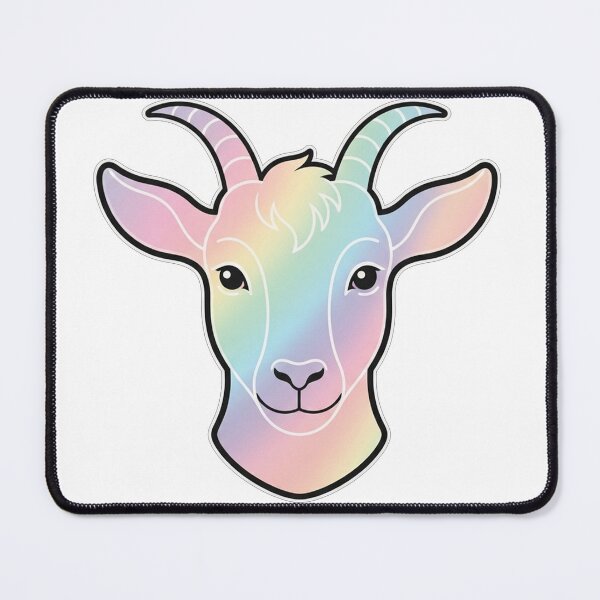 Item preview, Rainbow Goat Head Portrait Minimalist Illustration designed and sold by Owcomm.