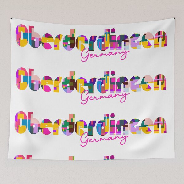 Item preview, Oberderdingen, Germany, Vibrant Abstract City Typography Art designed and sold by Wanderful-roads.