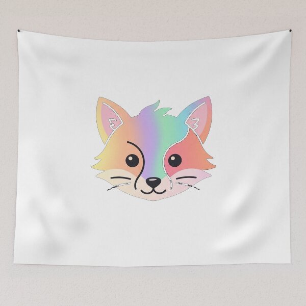 Item preview, Cute Pastel Rainbow Fox Face Illustration designed and sold by Owcomm.
