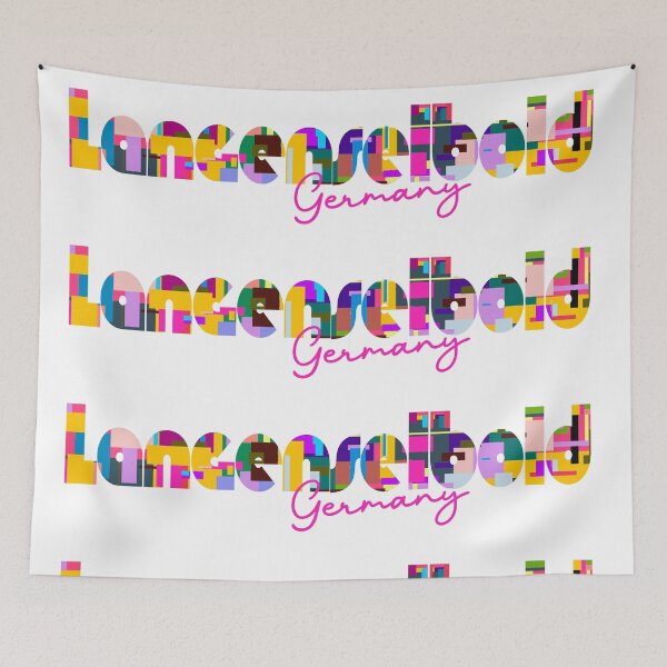 Item preview, Langenselbold, Germany, Vibrant Abstract City Typography Art designed and sold by Wanderful-roads.
