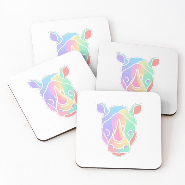 Item preview, Colorful Rainbow Rhino Minimalist Head Portrait designed and sold by Owcomm.
