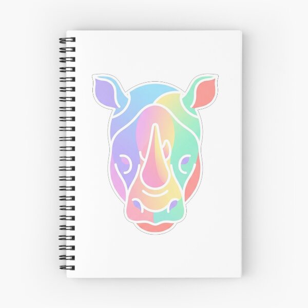 Item preview, Colorful Rainbow Rhino Minimalist Head Portrait designed and sold by Owcomm.