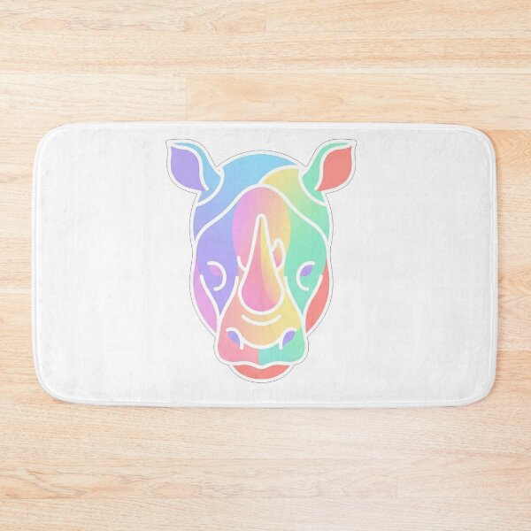 Item preview, Colorful Rainbow Rhino Minimalist Head Portrait designed and sold by Owcomm.