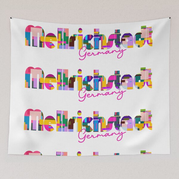 Item preview, Mellrichstadt, Germany, Vibrant Abstract City Typography Art designed and sold by Wanderful-roads.