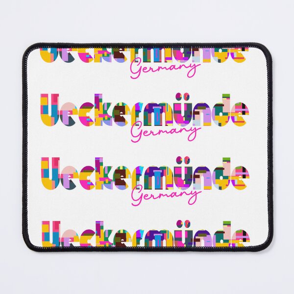 Item preview, Ueckermünde, Germany, Vibrant Abstract City Typography Art designed and sold by Wanderful-roads.