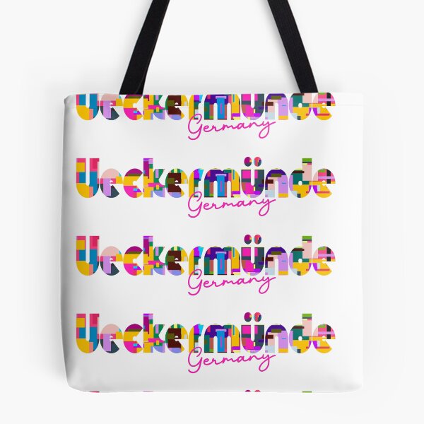 Item preview, Ueckermünde, Germany, Vibrant Abstract City Typography Art designed and sold by Wanderful-roads.