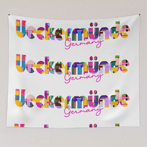 Item preview, Ueckermünde, Germany, Vibrant Abstract City Typography Art designed and sold by Wanderful-roads.
