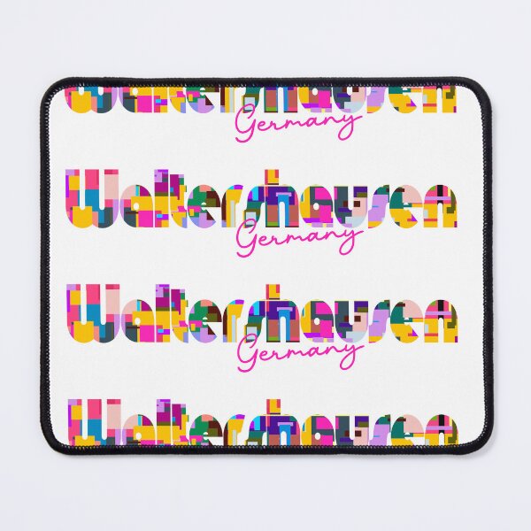 Item preview, Waltershausen, Germany, Vibrant Abstract City Typography Art designed and sold by Wanderful-roads.