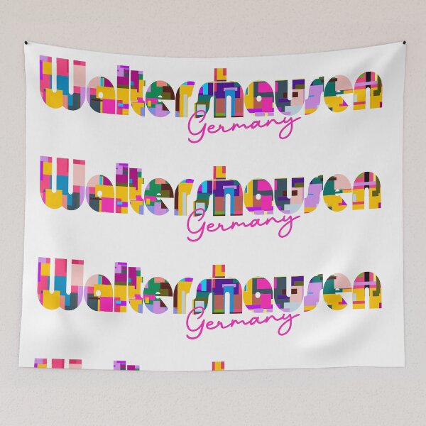 Item preview, Waltershausen, Germany, Vibrant Abstract City Typography Art designed and sold by Wanderful-roads.