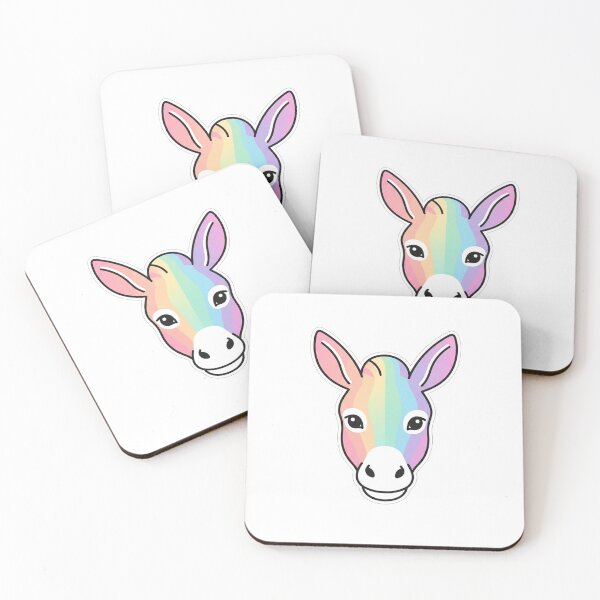 Item preview, Cute Rainbow Donkey Face Portrait Illustration designed and sold by Owcomm.